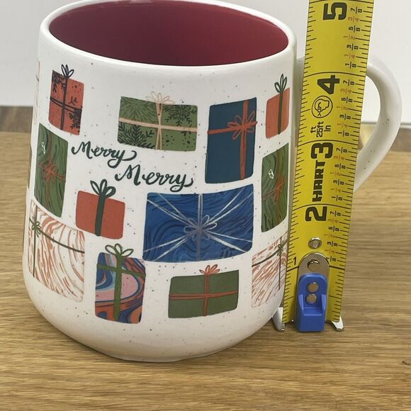 Etta Vee Jessica Raulet Merry Christmas Holiday Presents Gifts Red Inside Mug - Picture 8 of 9